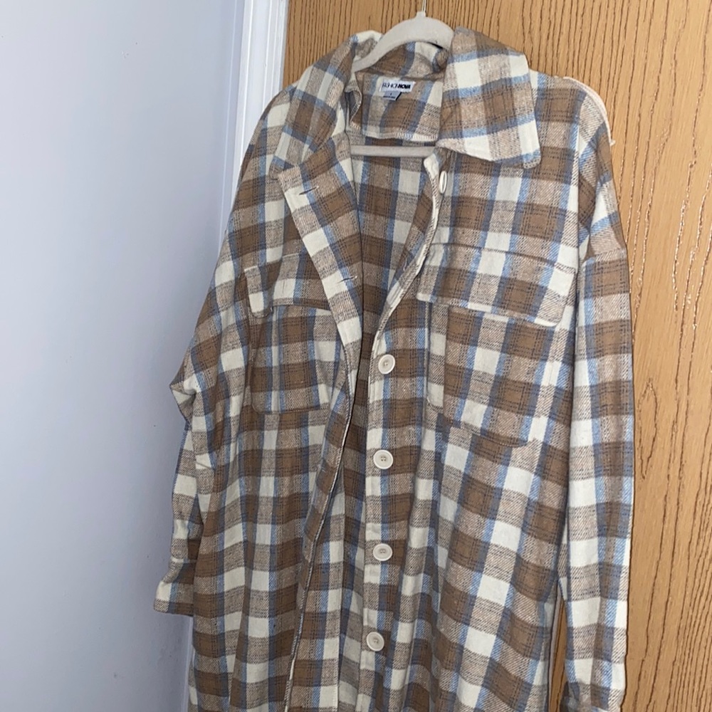 Cream + Blue Flannel Jacket